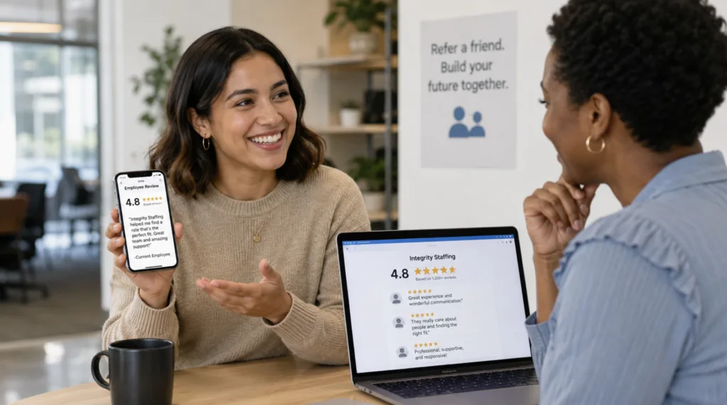 Candidate engagement leading to referrals, reviews, and stronger employer brand advocacy.